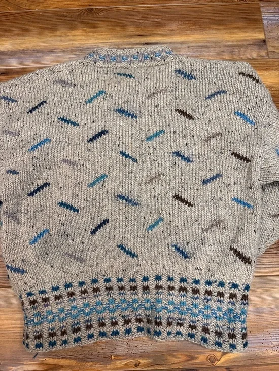 Periwinkle Vintage Wool Blend Cardigan Neutral Knit Button Front Cottagecore - Picture 5 of 6